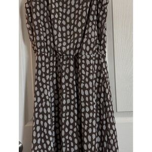 MSK Brown and White Patterned Midi Dress